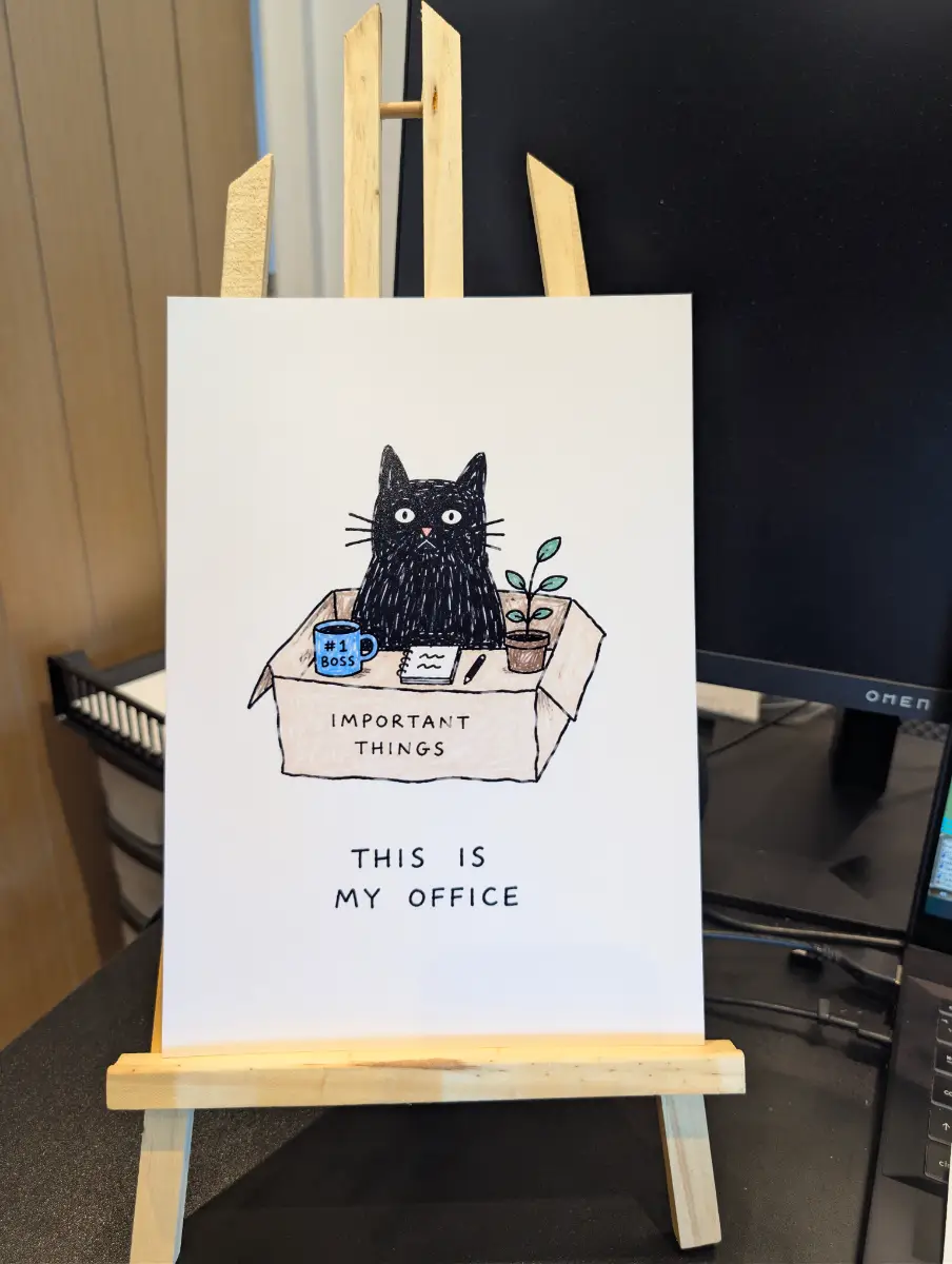 This Is My Office Funny Black Cat A4 Wall Print | Home Office