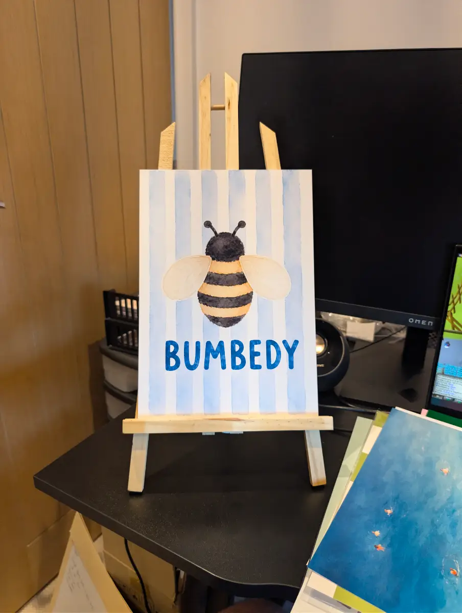 Bumbley Bee Nursery Print | Funny Toddler Word A4 Wall Art - Toddler Mispronunciation Print