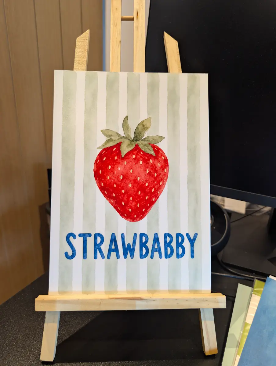 Strawbabby Strawberry Nursery Print | Funny Toddler Word A4 - Toddler Mispronunciation Print