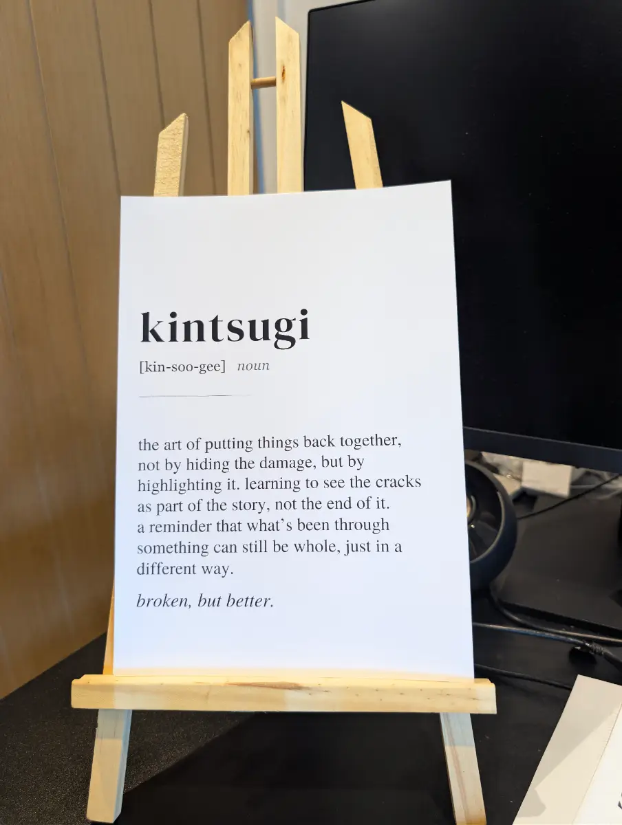 A4 Kintsugi Definition Print | Japanese Philosophy Wall Art | Minimalist Japandi Decor | Inspiration