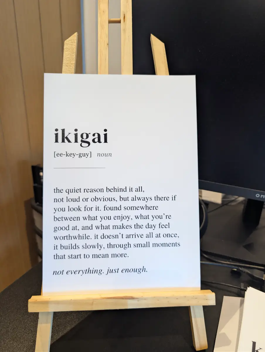 A4 Ikigai Definition Print | Japanese Philosophy Wall Art | Japandi Decor | Minimalist Inspirational