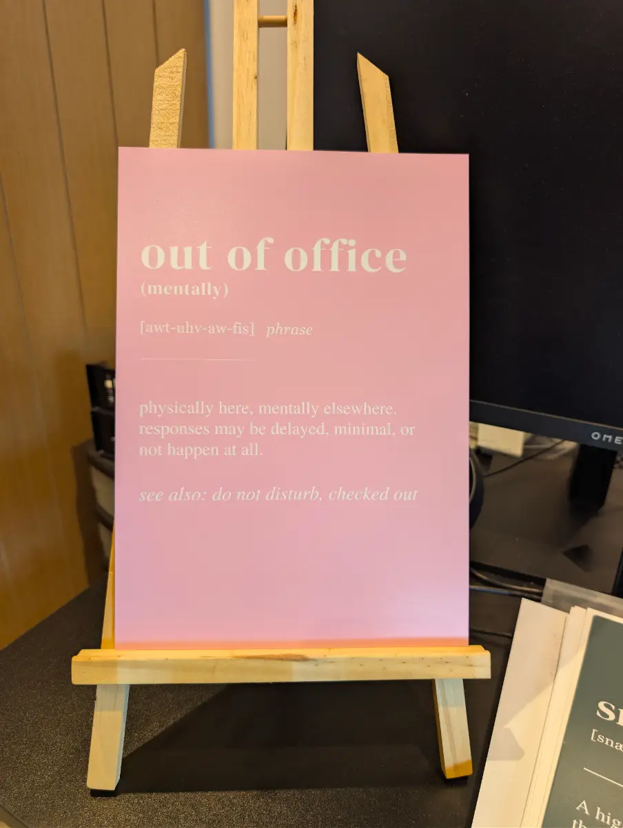 Out Of Office Mentally Definition Print | Funny Office A4 Wall Art