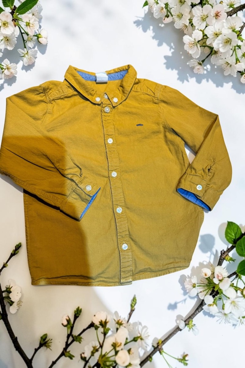 H&M Kid’s Long Sleeve Shirt Mustard Brown