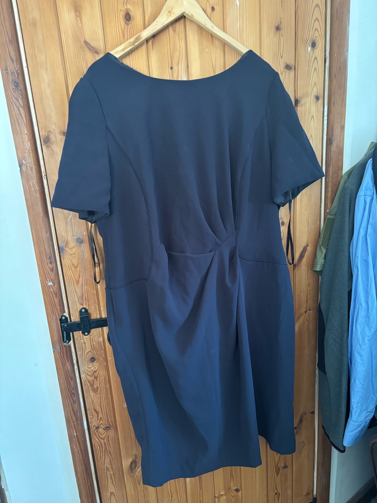Autograph M&S Navy Blue Shift Dress – Gathered Side Detail – Fully Lined