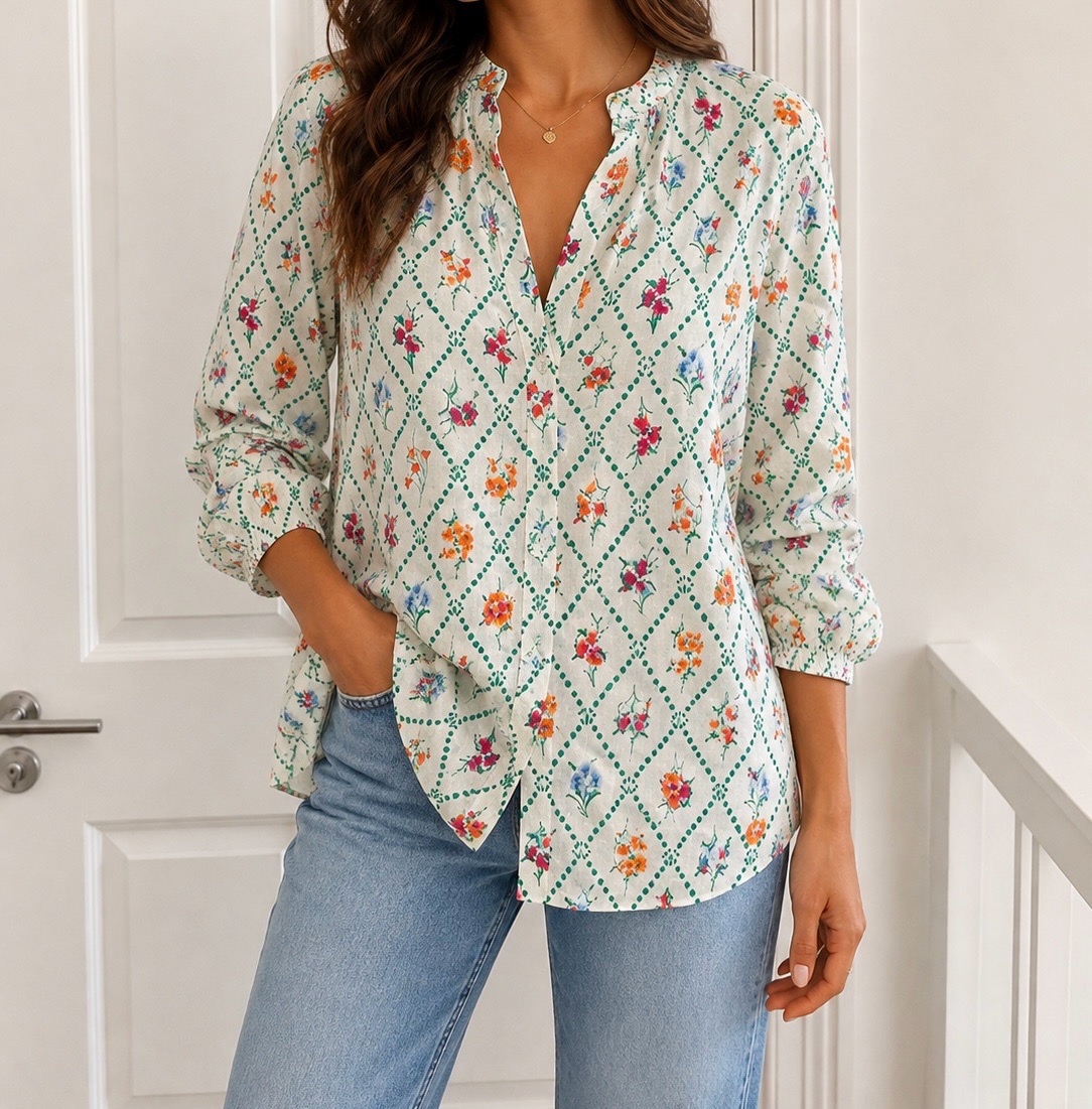 St. John’s Bay Floral Print Shirt – Size Large