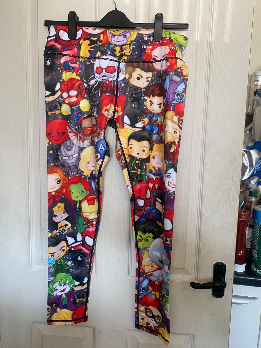 Superhero Themed Workout Leggings Size 14-16 New Without Tags Made By Me