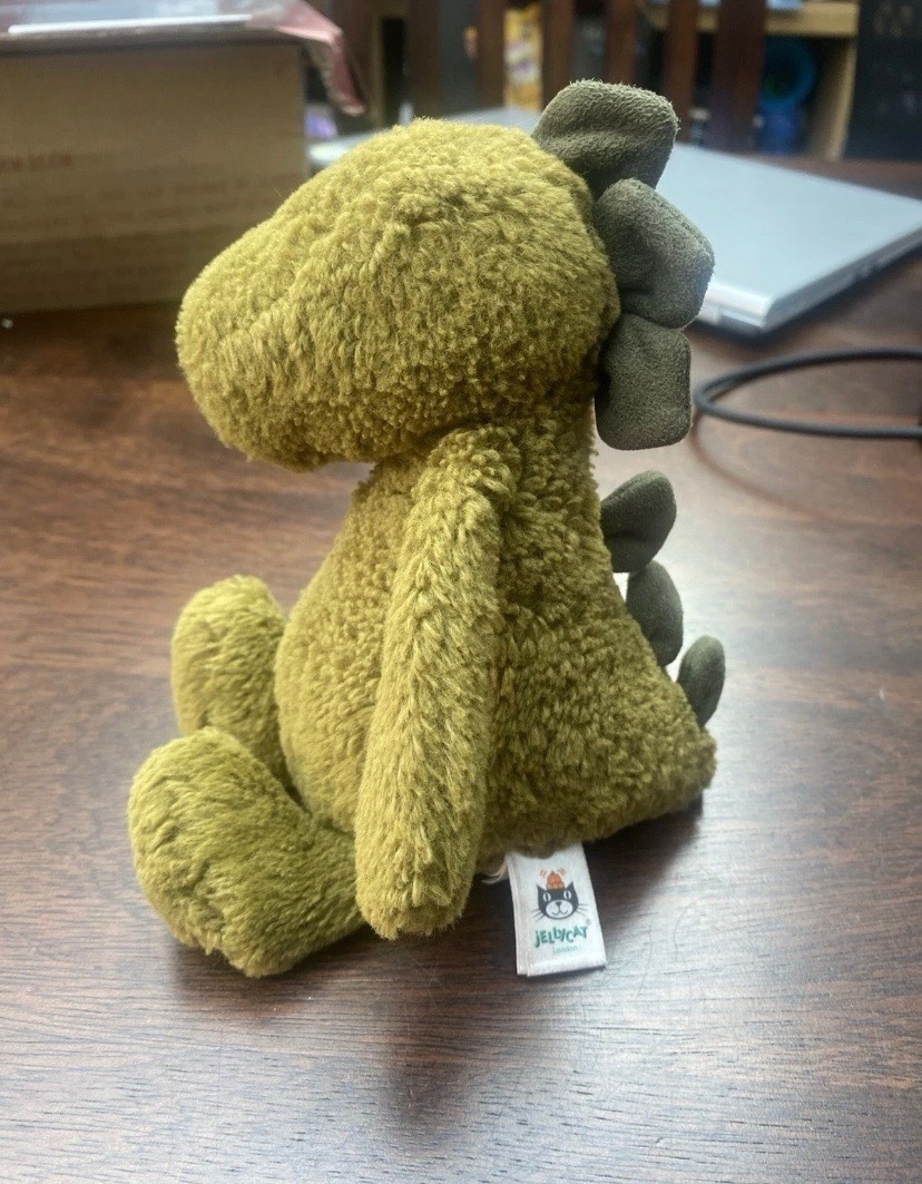 Jellycat Bashful Dino Plush Toy Small Green Soft Teddy Dinosaur