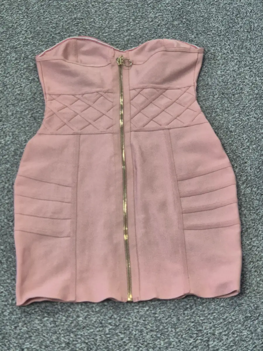Love & Other Things Blush Pink Strapless Bodycon Bandage Dress | Size M