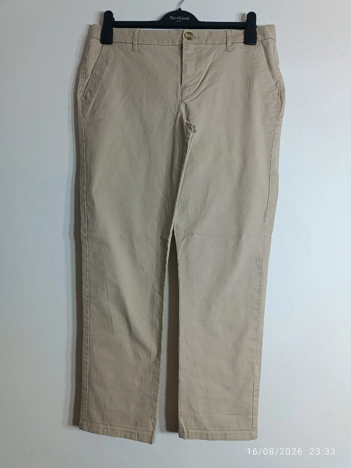 tommy hilfiger women’s straight leg trousers beige size 10