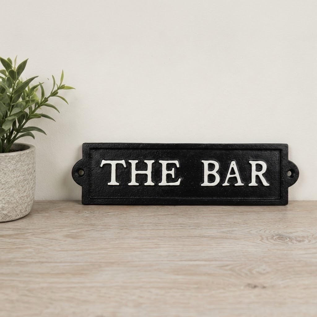 The Bar cast Iron sign 22cm