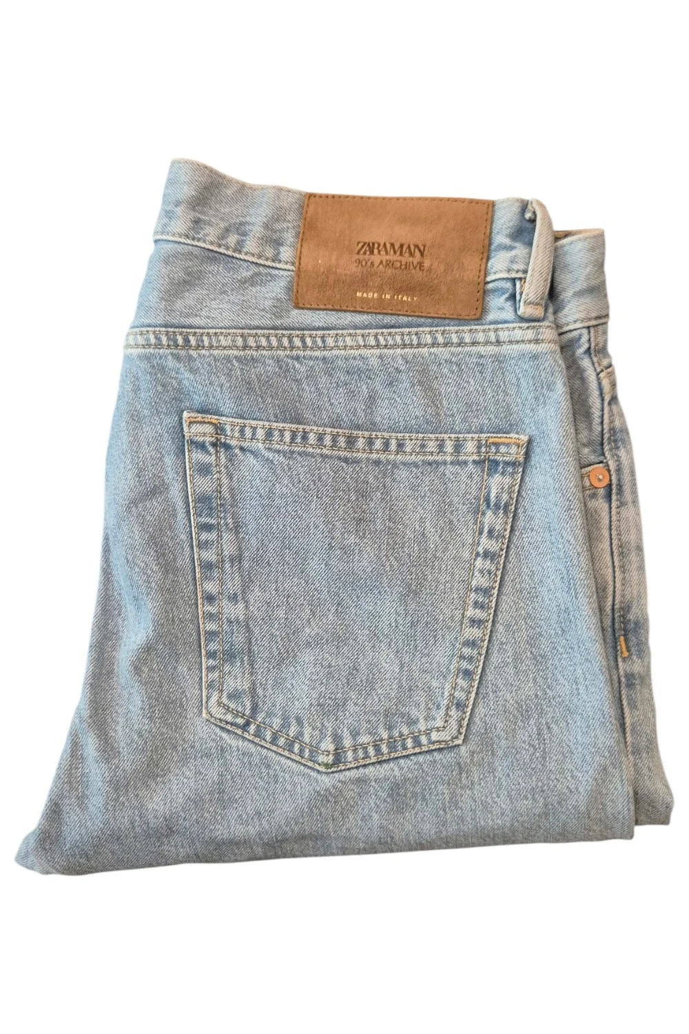 Zara Man 90s Archive Slim Straight Fit Jeans W31 Made In Italy Light Wash NWOT