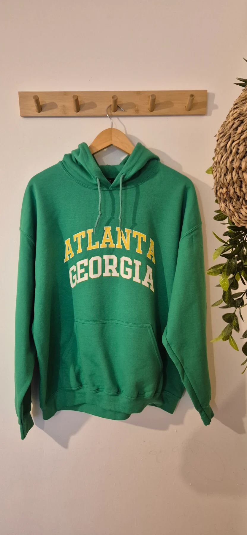 Burton Menswear London Green Atlanta Georgia Hoodie Size Medium Vintage Style Pullover