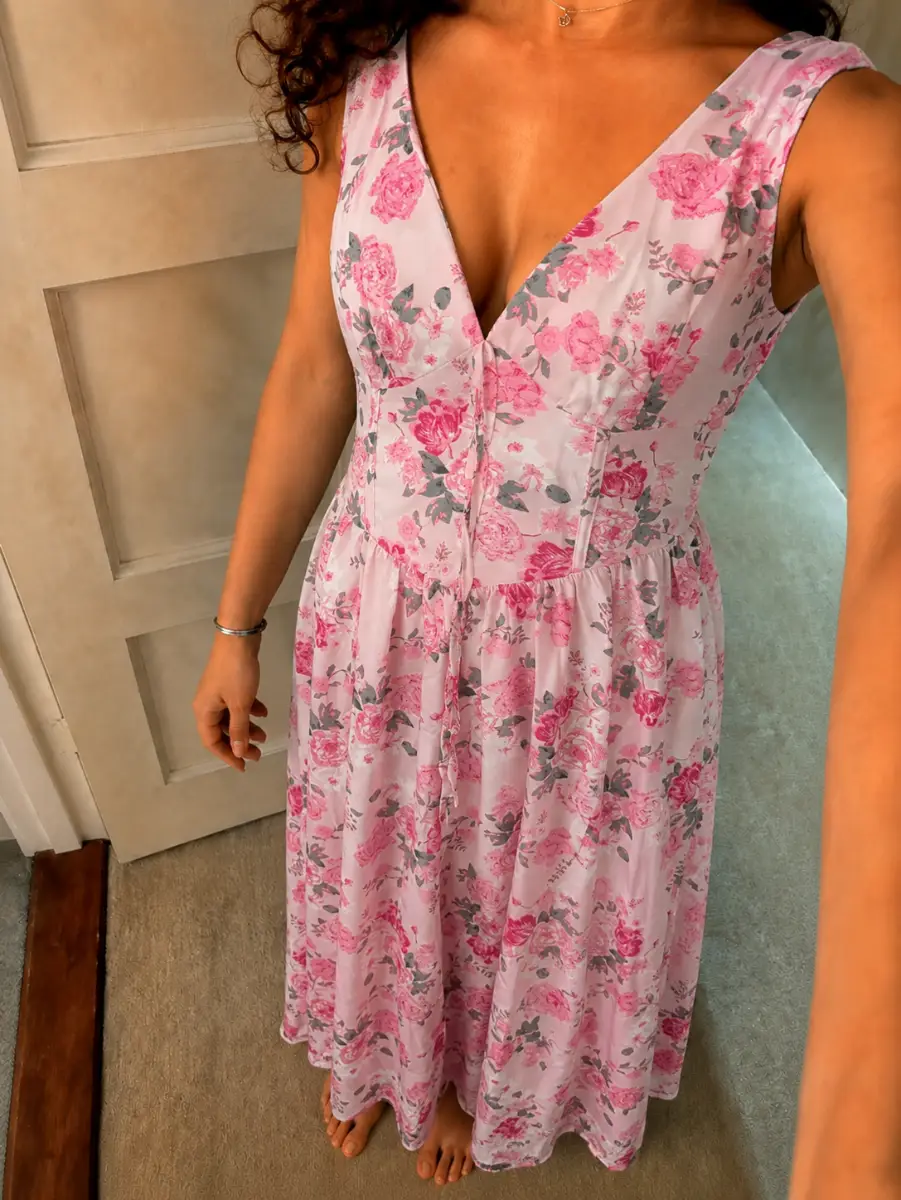 Shein summer floral maxi dress size L uk 12-14