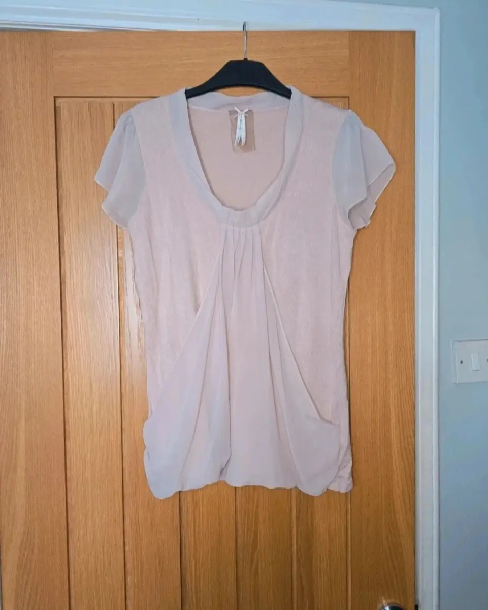 Next Stretchy Rose Coloured Size 14 Next Top With Drapped Wrapped Overlay