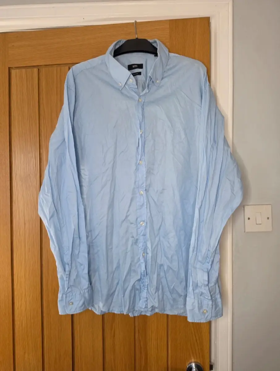 Hugo Boss Men's Blue Size 2XL Long Sleeved Cotton Shirt  100%