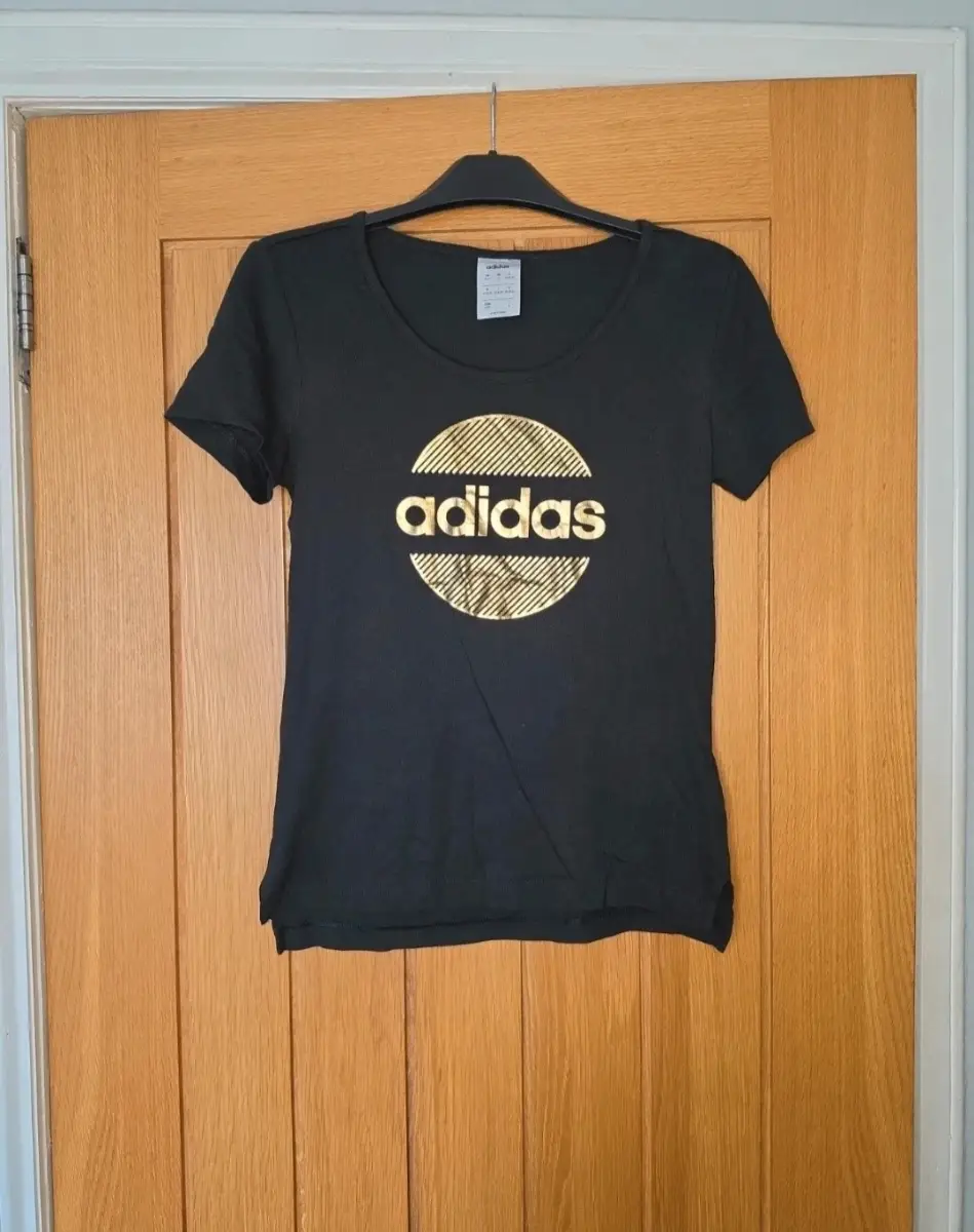Adidas Woman's Stretchy Black And Gold Size XS