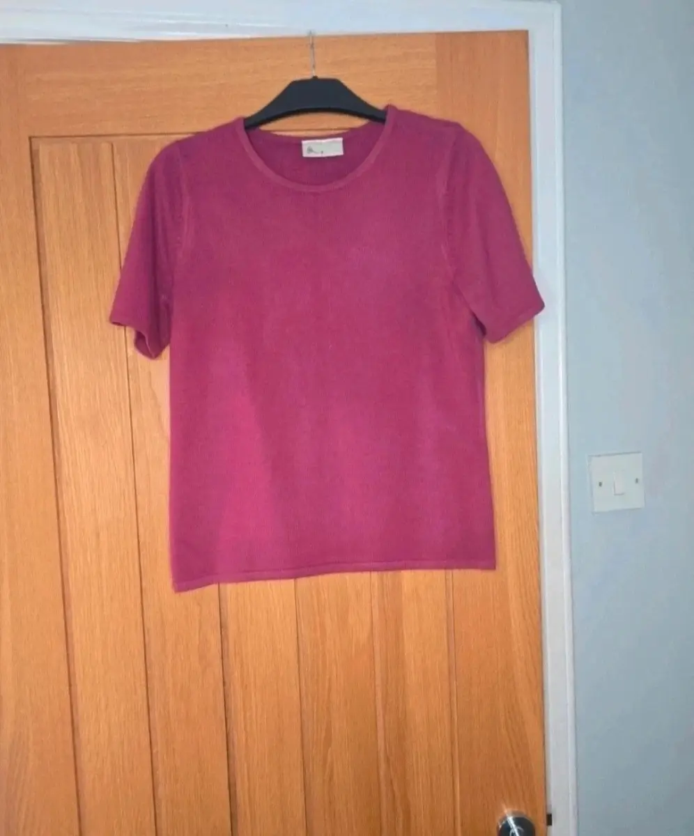 BHS Vintage Label Stretchy Pink Size 10 T-Shirt