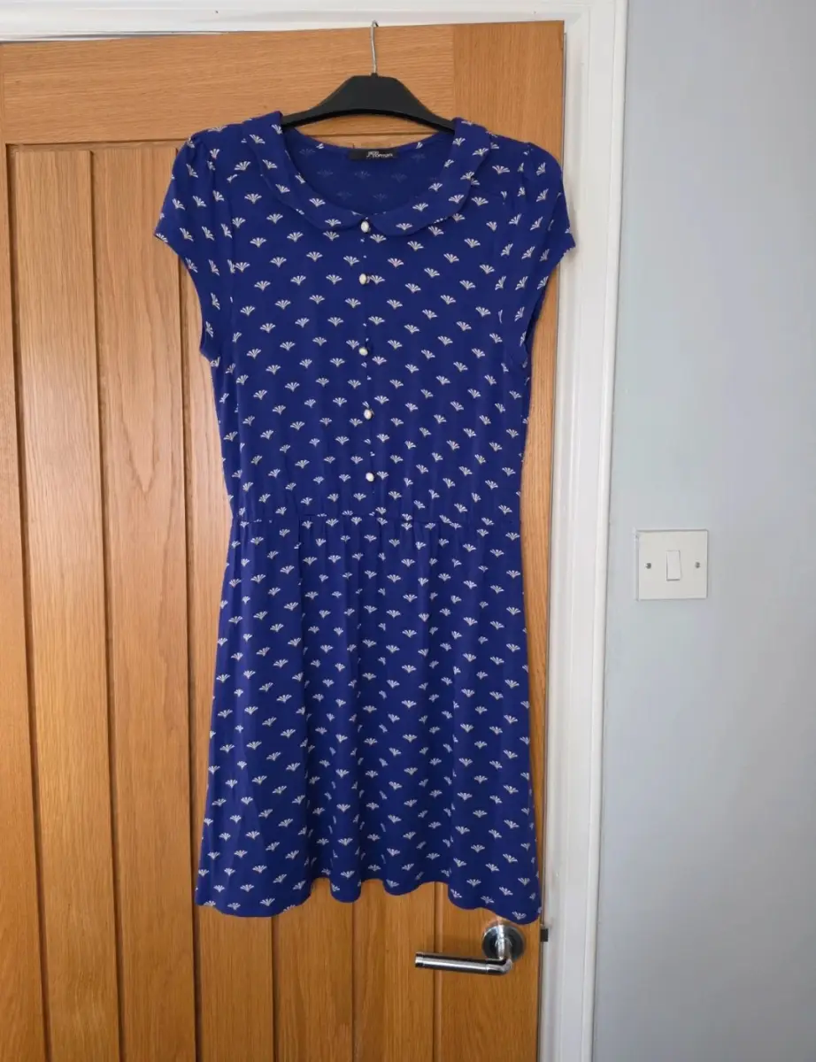 Y2K Jane Norman Short Blue Stretchy Size 12 Dress