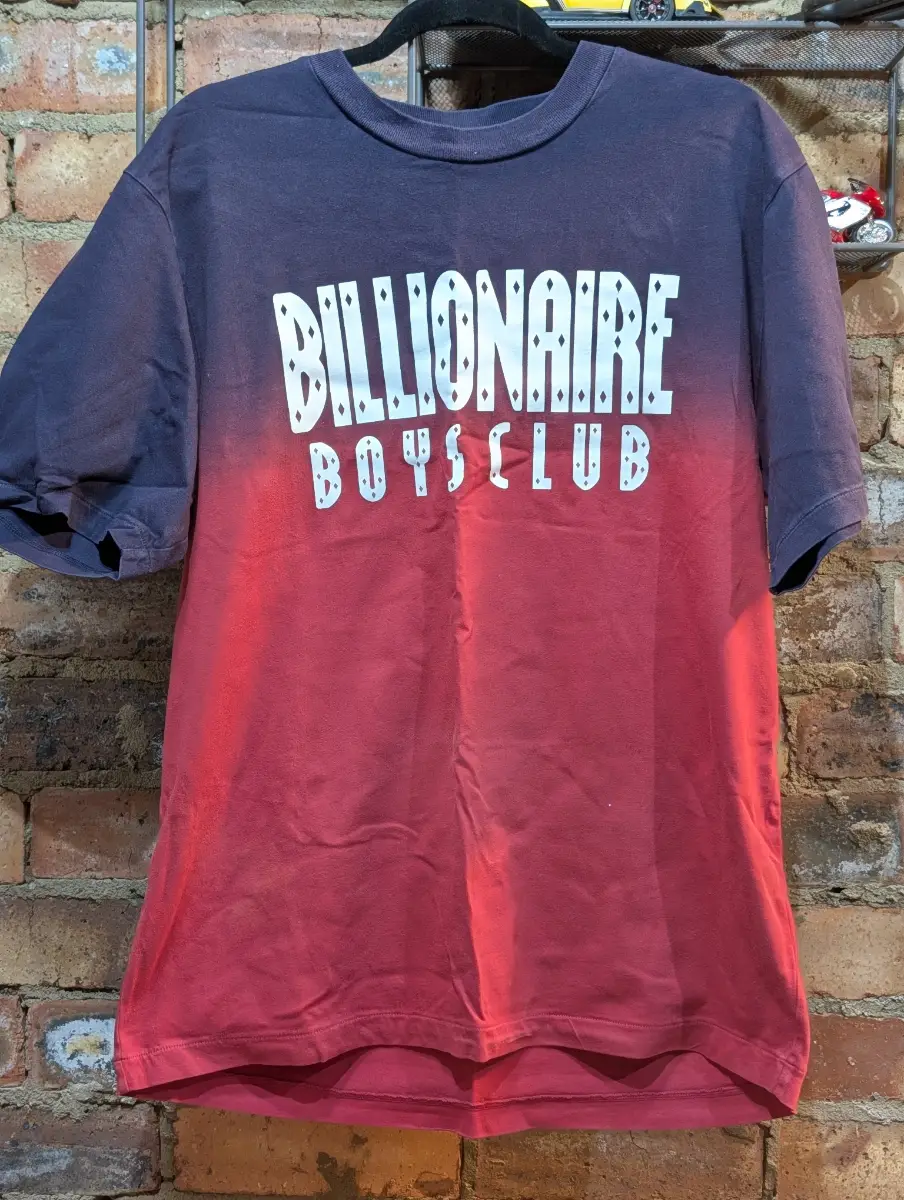 llionaire Boys Club Dip Dye Straight Logo T-Shirt red and black color fade