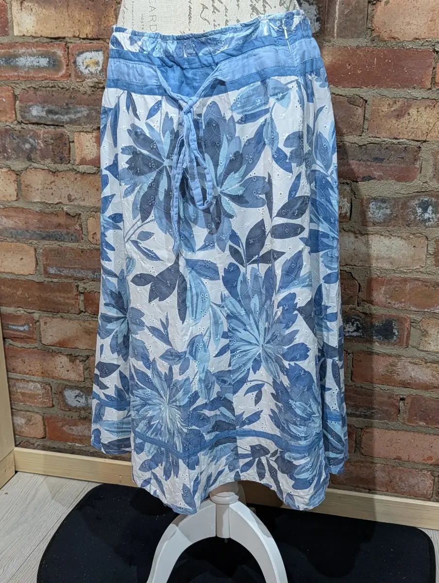 Per Una Floral Print Midi Skirt Size UK 16