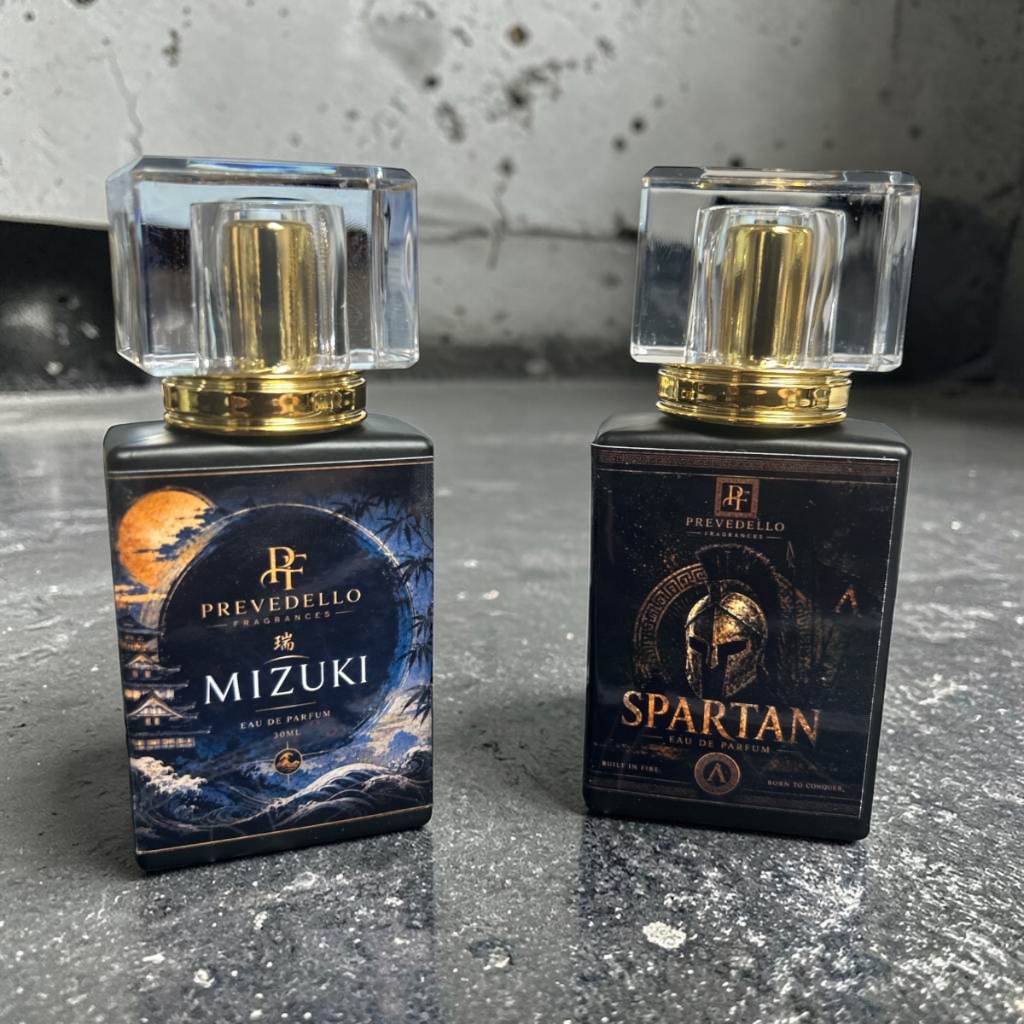 New Prevedello Fragrances Spartan EDP 30ml & Mizuki EDP 30ml Cologne Perfume Set