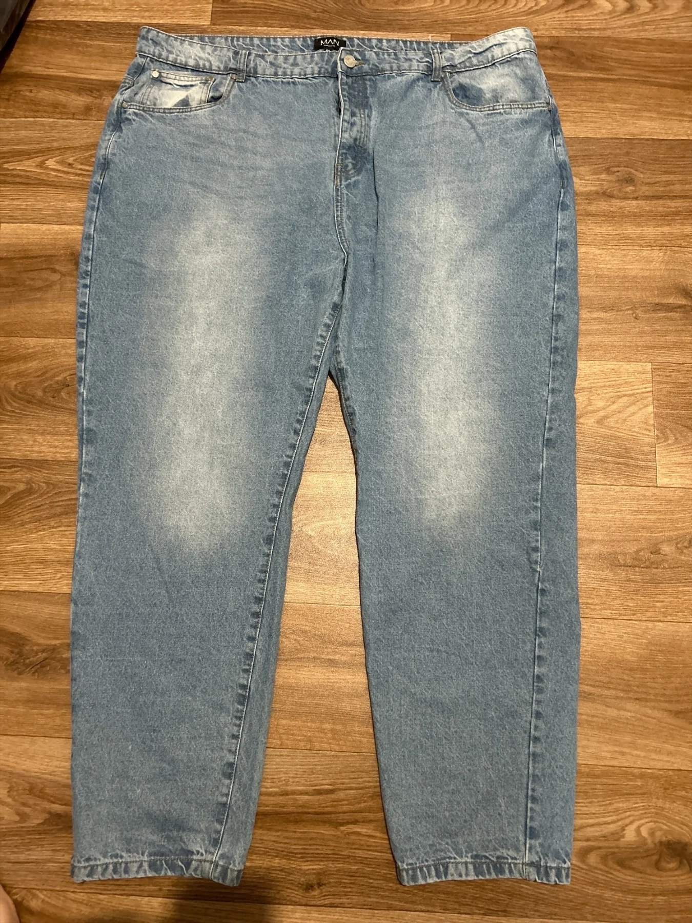 Mens Boohoo Man Stonewash Light Blue Jeans Size 46