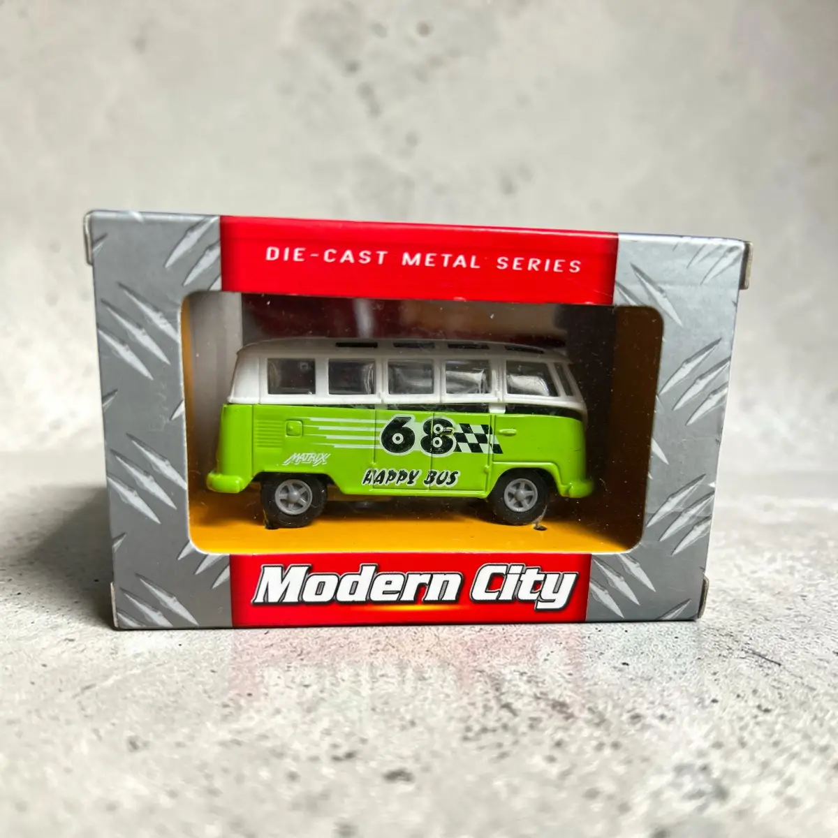 Modern City Happy Bus Die-Cast Metal Series No 68 Green VW Camper Style Toy New