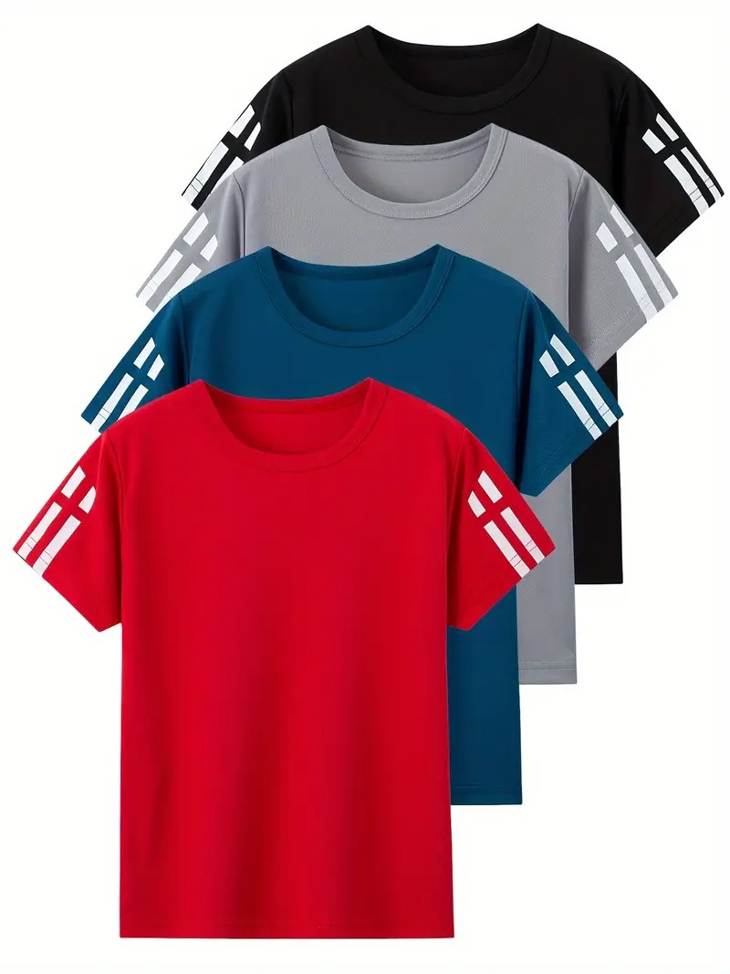 Boys Short Sleeve Shirts Pack of 4 Size 130 - 7-8 Year Old