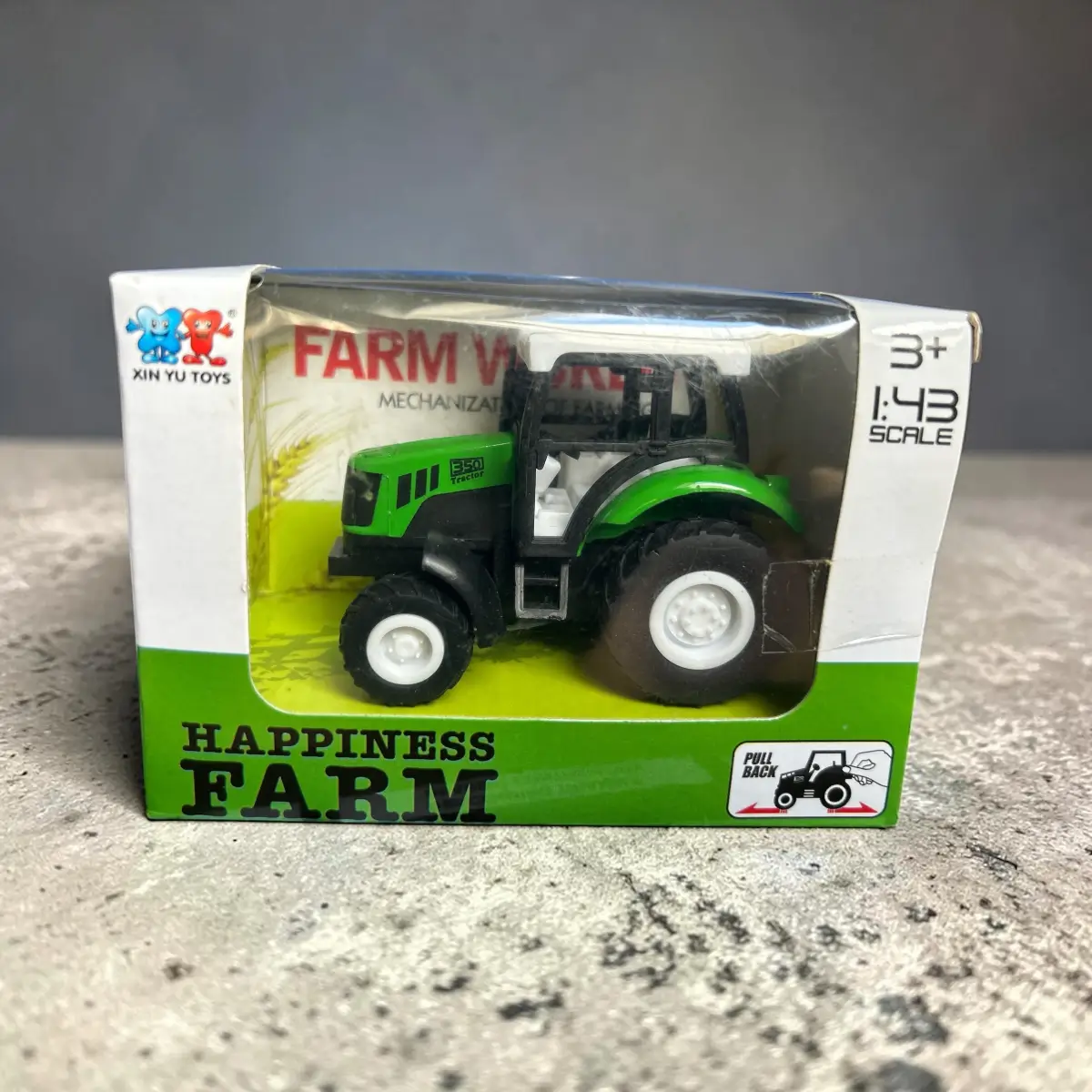 Happiness Farm Tractor Toy 1:43 Scale Green Pull Back Vehicle Xin Yu Toys New
