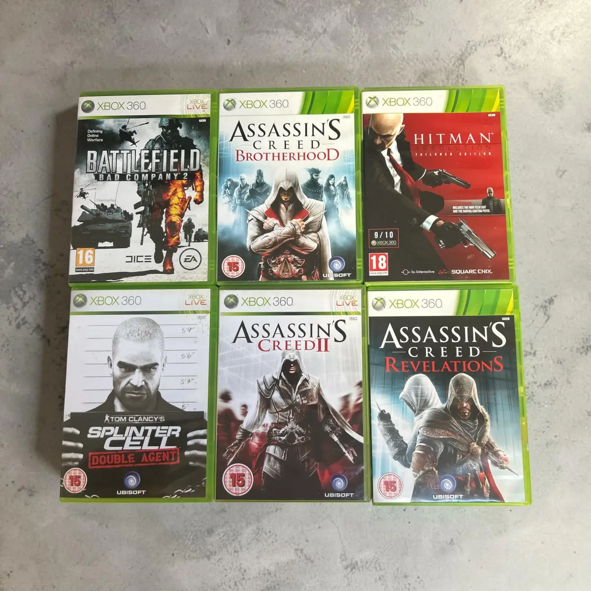 Xbox 360 Games Bundle Job Lot of 6 - Assassin's Creed Trilogy Hitman Battlefield