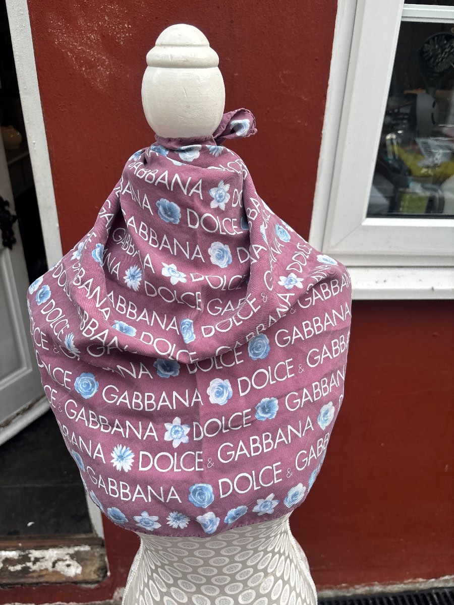 Genuine Vintage Dolce & Gabbana Red, White & Blue Floral Silk Handkerchief