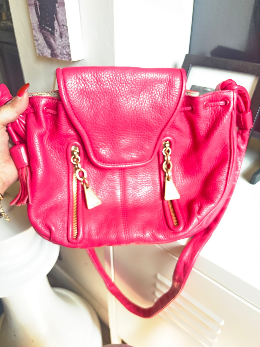 Authentic See by Chloé Hot Pink Leather Crossbody Bag with Dust Bag