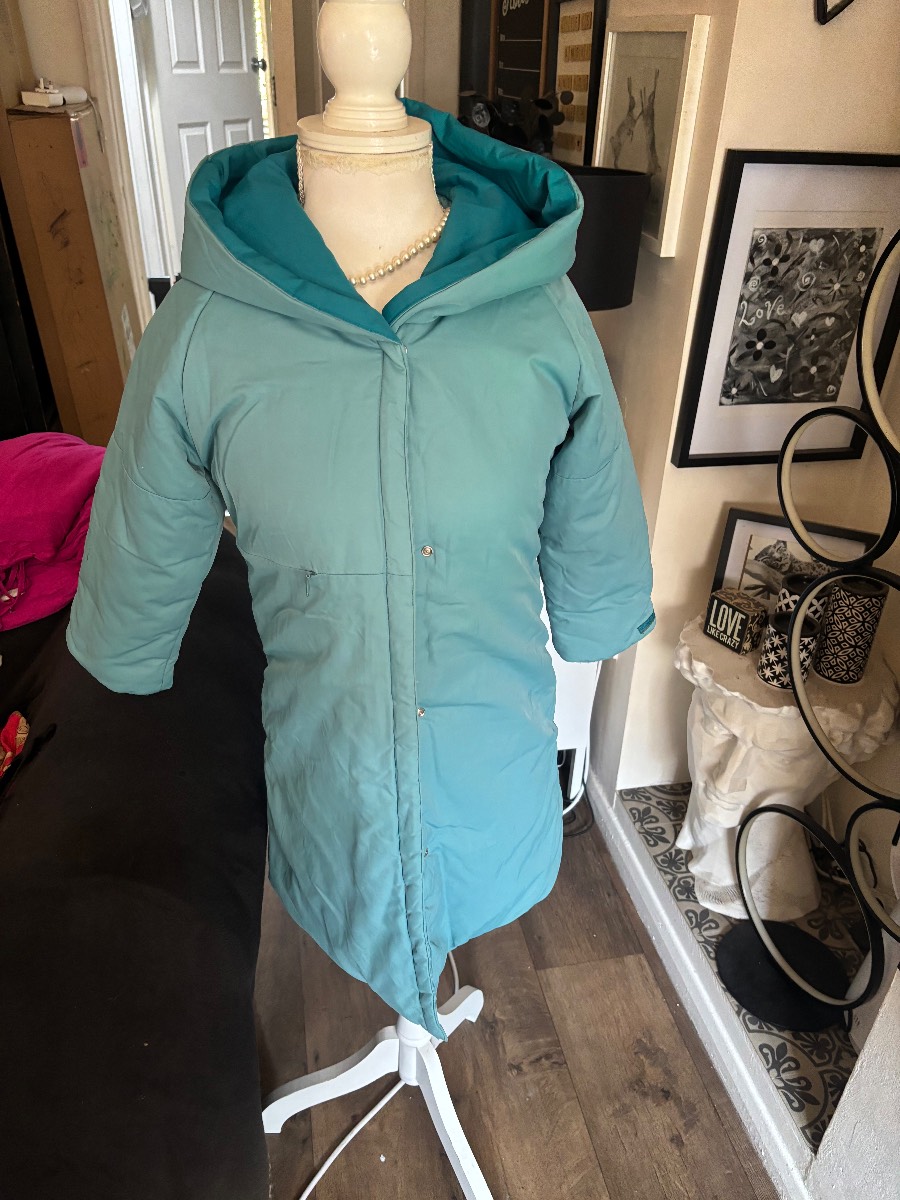 Genuine Kenzo Kids Hooded Jacket Baby Blue/turquoise/blue Age 6