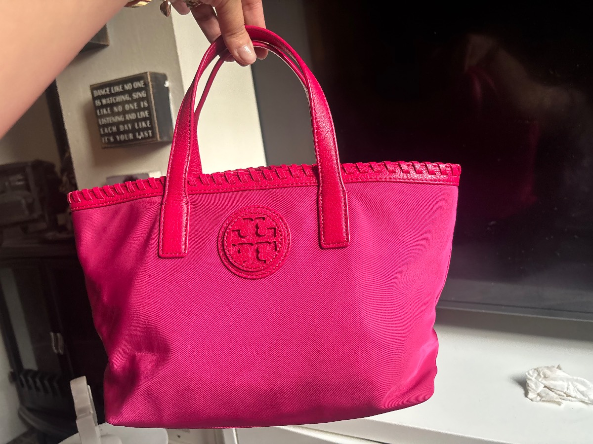 Tory Burch Genuine Hot Pink Handbag with Gold Hardware