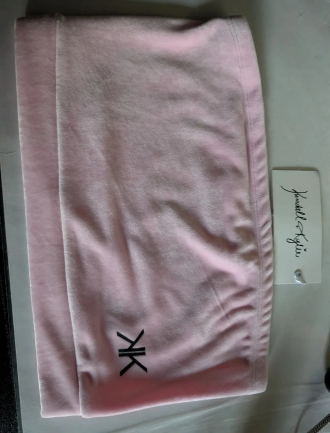 Kendall + Kylie Velour Tube Top size 8 Pink