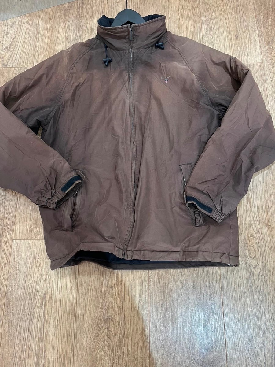 Brown Gant Coat with hood Large