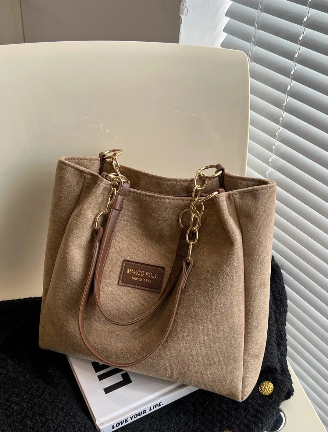 Belge Faux Suede Women's Tote Bag