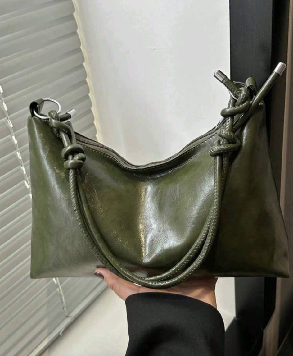 Dark green hobo bag