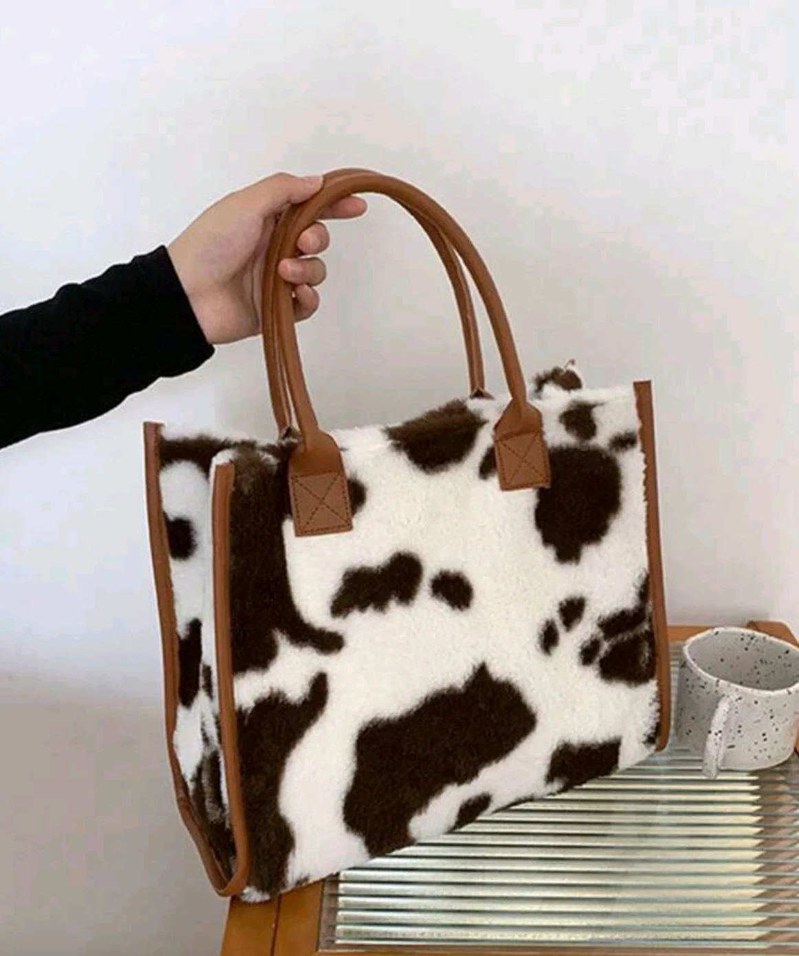 Cow pattern handbag fashion