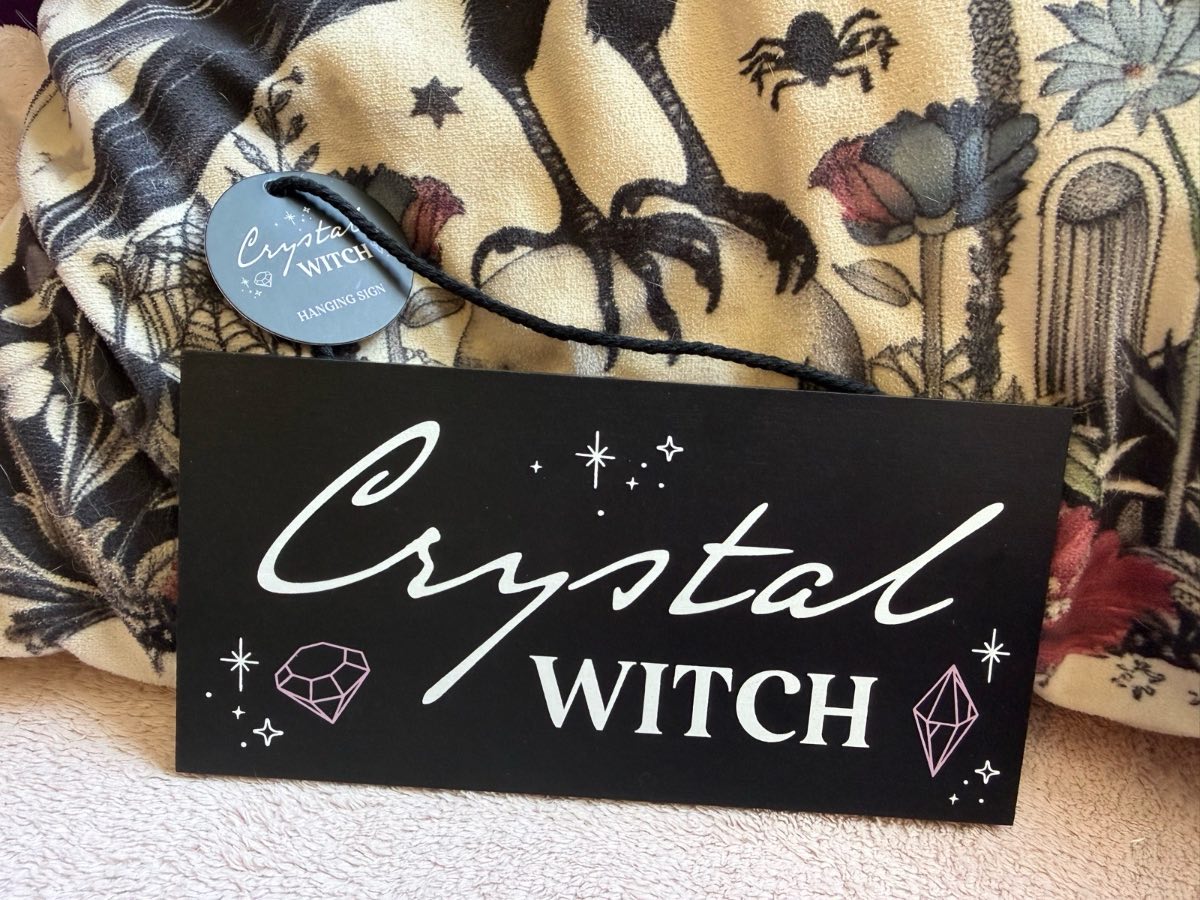 Small Hanging Sign | Wooden | Crystal Witch