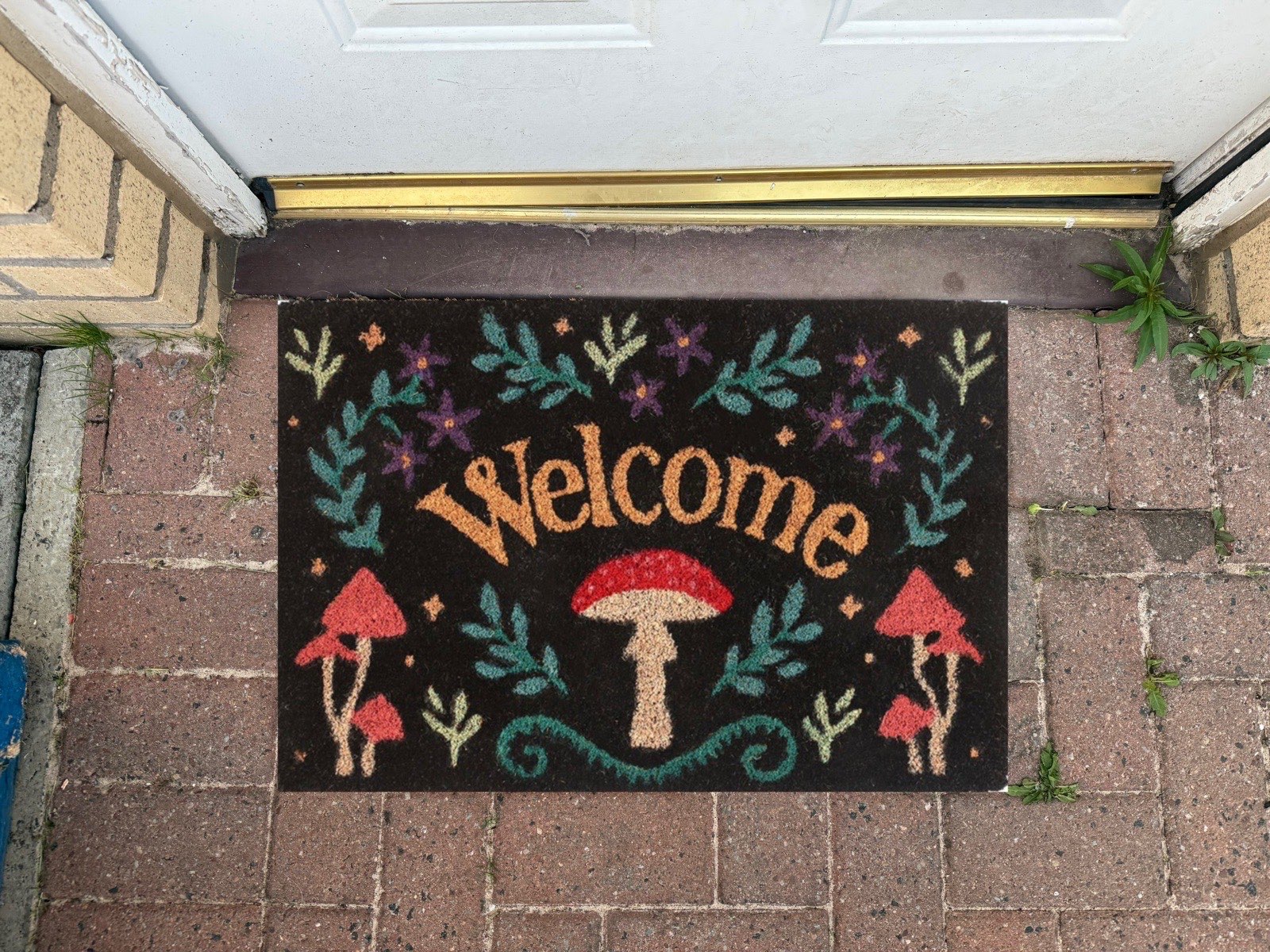 Black Welcome Coir Doomat