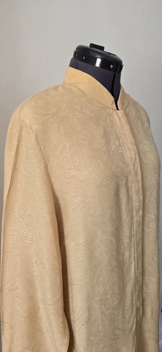 Vintage St Michael mandarin collared blouse shirt paisley print size 20UK