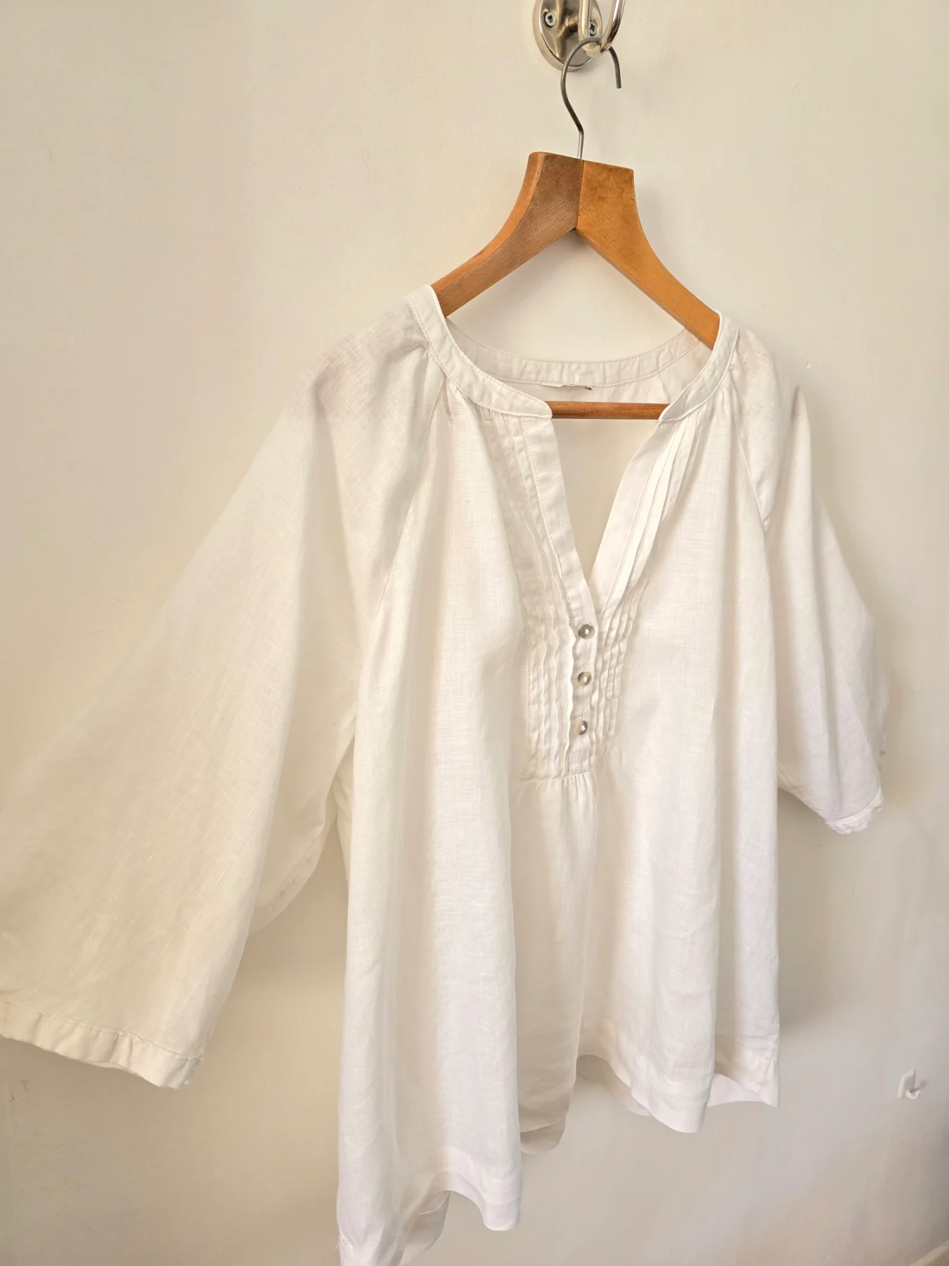 Monsoon linen white summer blouse size 20UK