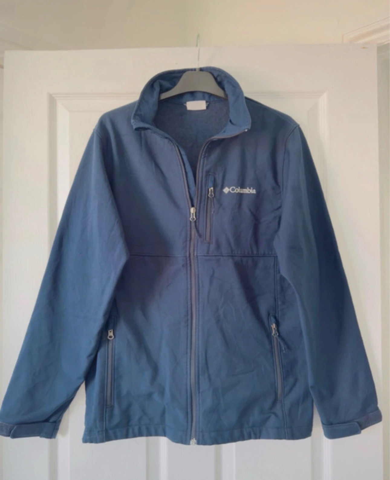 Men’s Navy 100% Polyester Size Medium Zip Up Columbia Streetwear Casual Fleece Lined Jacket