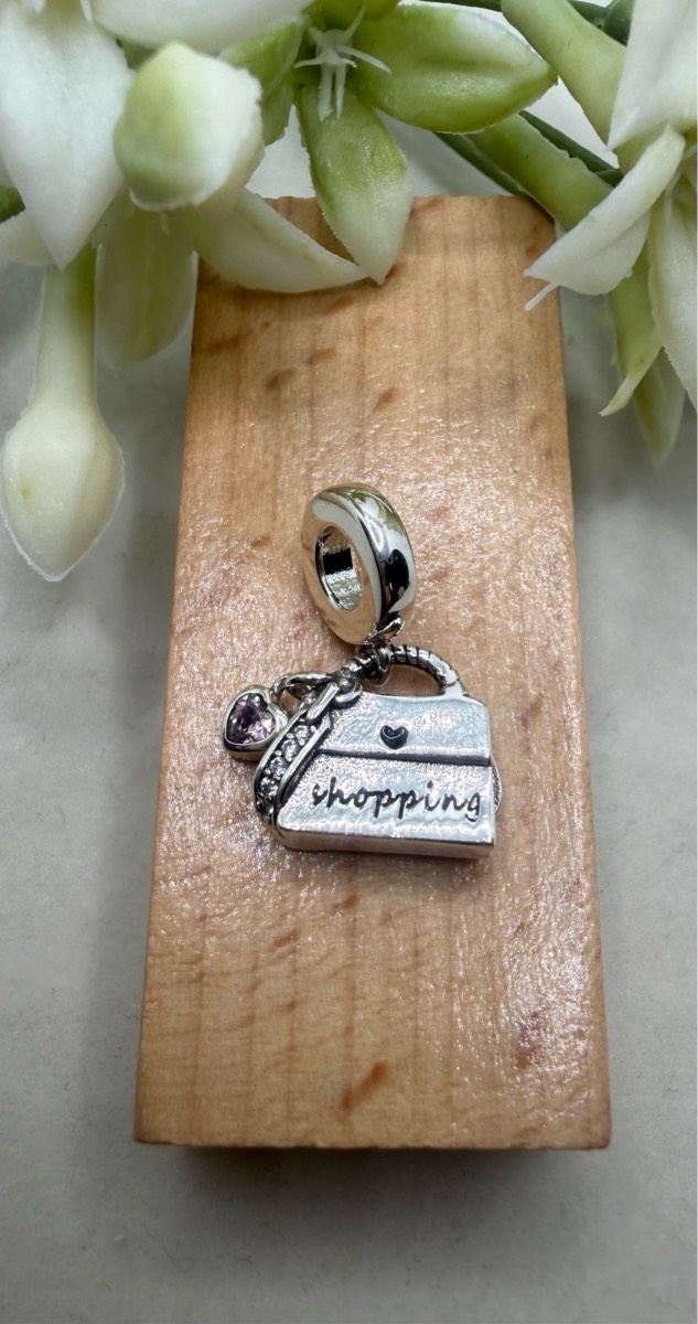 925 stamped sliver handbag charm