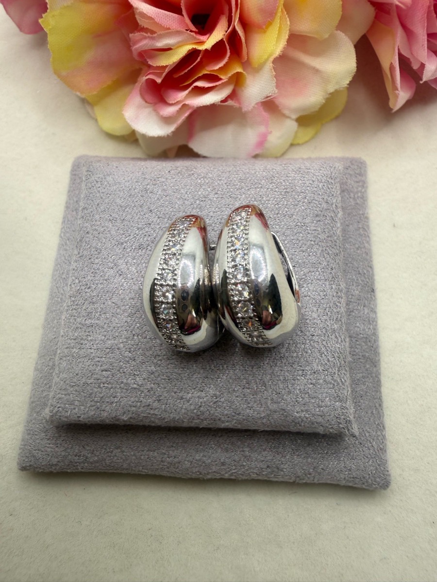 925 stamped sliver crystal earrings