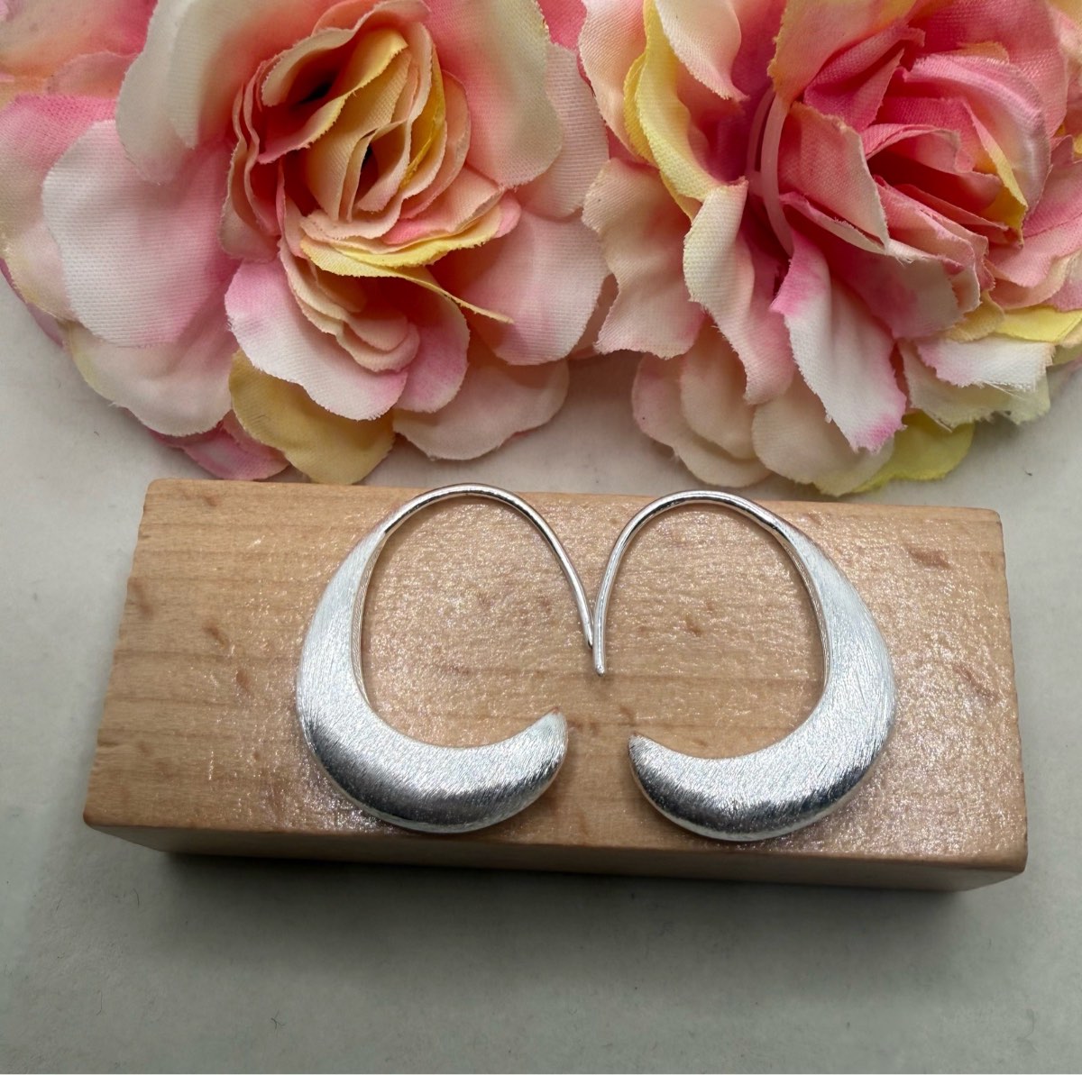 Frosted sliver plated earrings