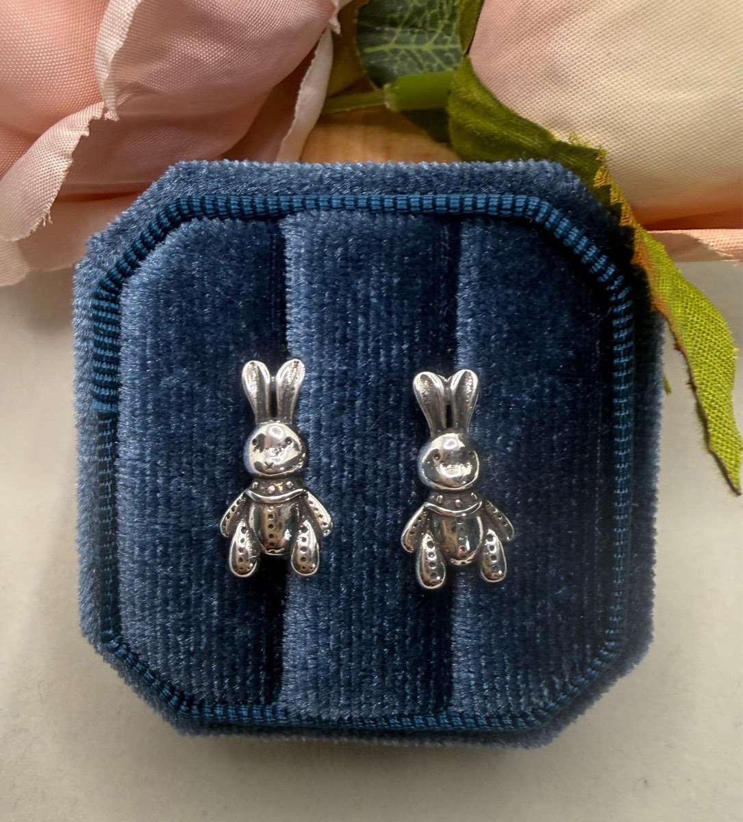 925 stamped sliver modern funky rabbit earrings