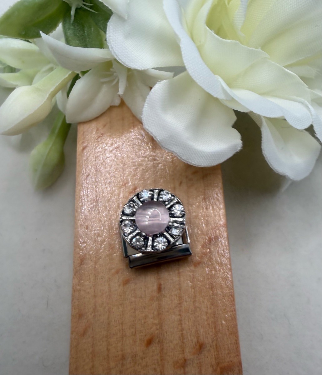 Stainless steel Crystal cluster link charm