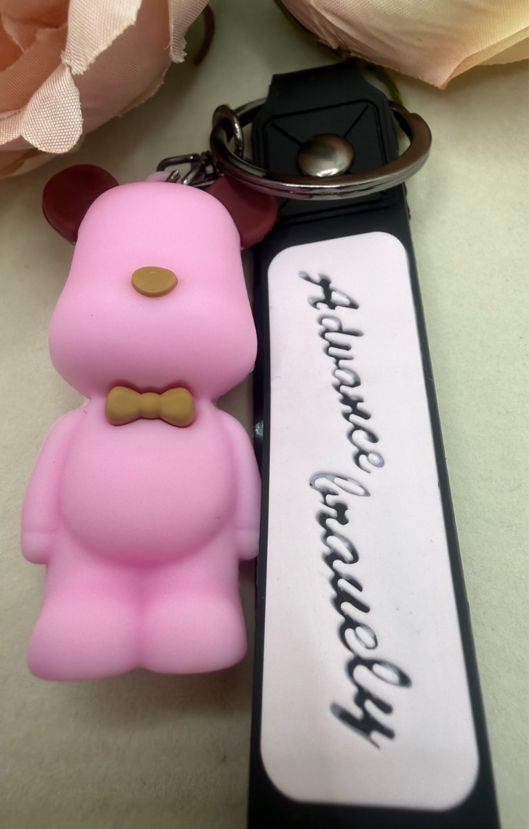 Pink bear key/bag charm